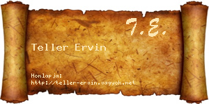 Teller Ervin névjegykártya
