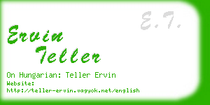 ervin teller business card